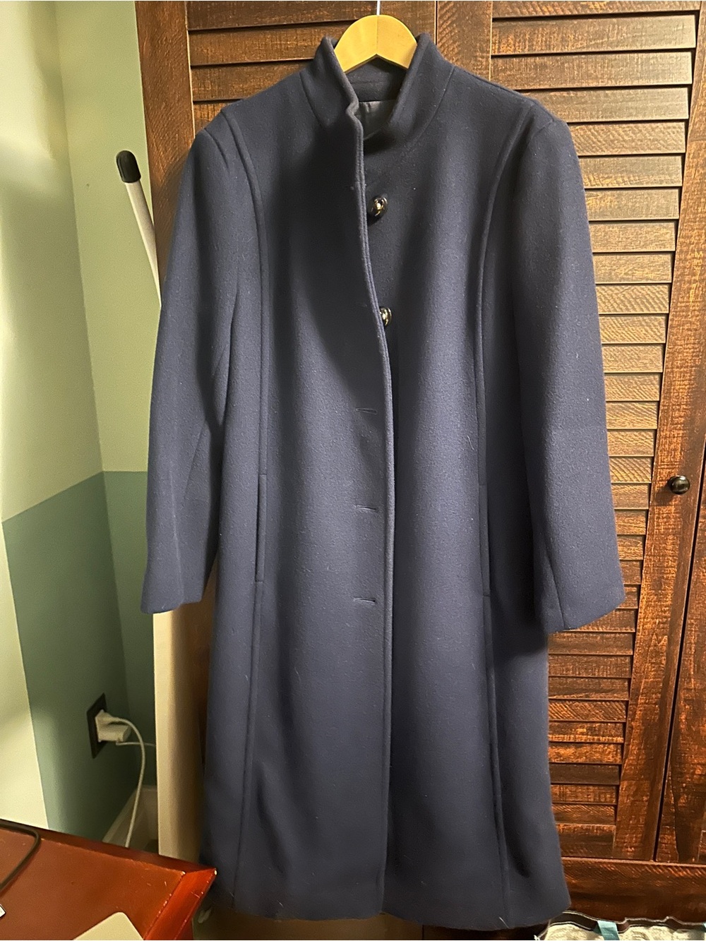 Pendleton Navy Wool Stand-Neck Pea Coat